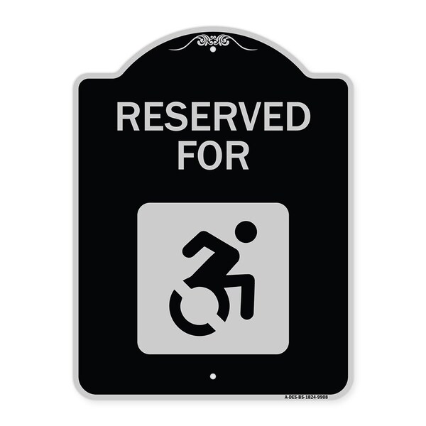 Signmission Designer Series-Reserved For With Accessible Symbol Heavy-Gauge Aluminum, 24" x 18", BS-1824-9908 A-DES-BS-1824-9908 - main